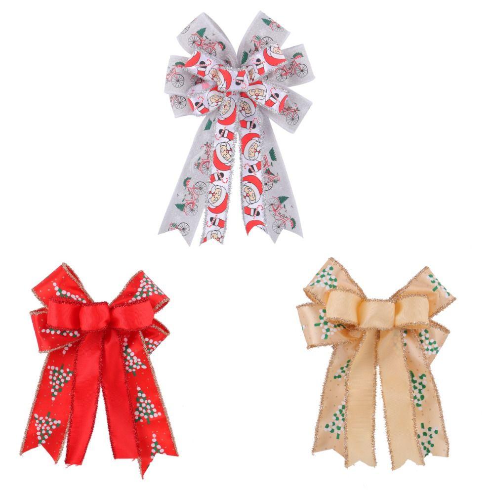 Hanging Pendent Large Christmas Bow DIY Xmas Bow Knot Christmas Tree Bowknot  Background Wall