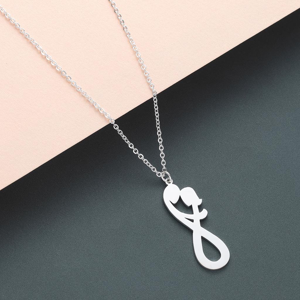Kinitial Girl Boy Hollow 8 Infinity Pendants Necklaces for Women Fashion Stinless Steel Couple Chain Necklace Jewelry wholesale