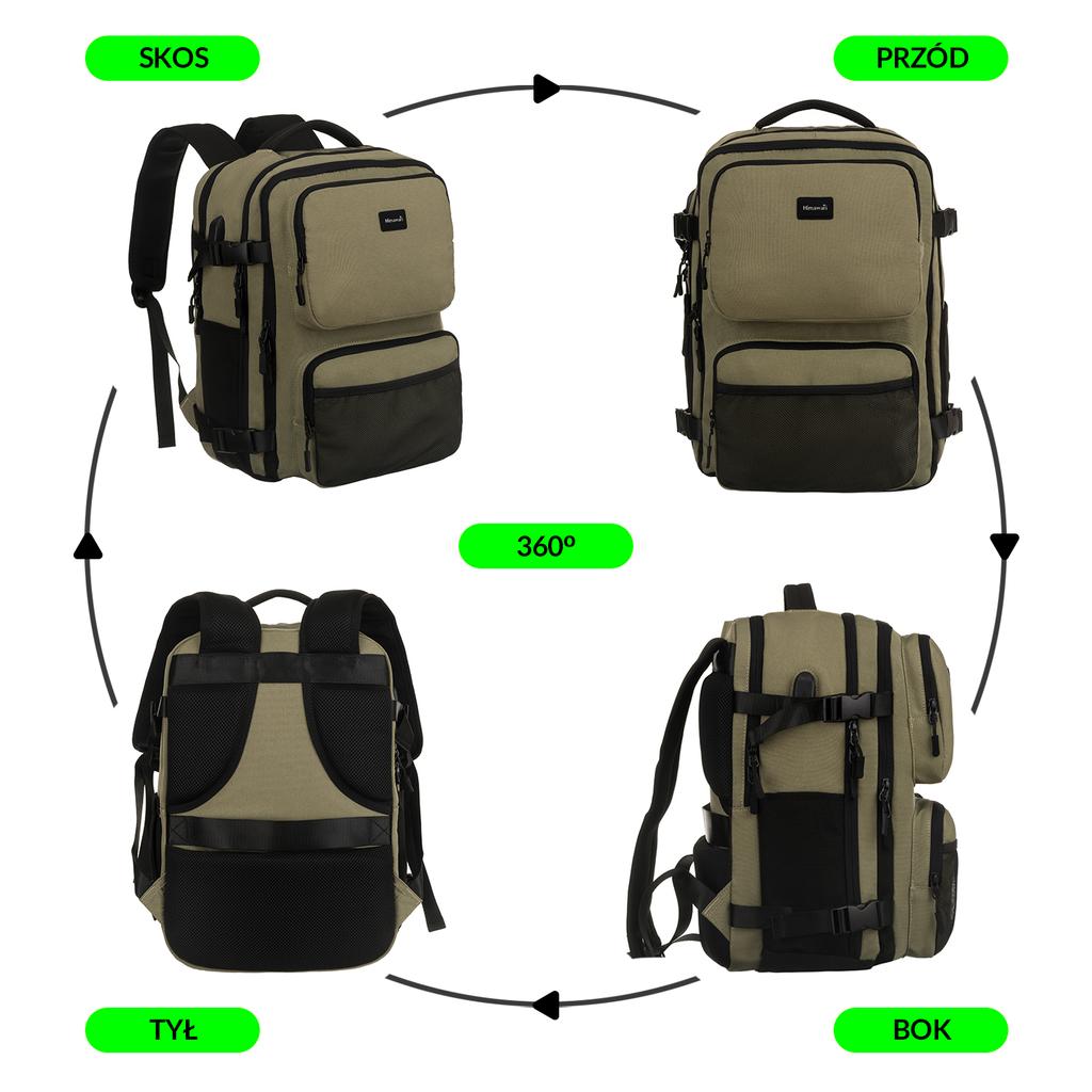 A spacious travel backpack made of waterproof polyester - Himawari