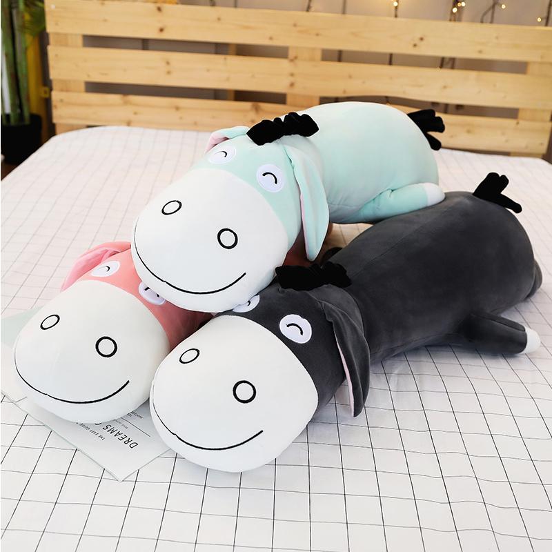 Non-Toxic New 70-90Cm Cute Cartoon Donkey Soft Stuffed Animals Toy Children Donkeys Pillow Cushion Kids Comforting Companion Birthday Gift