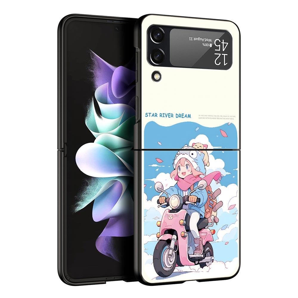 Schattige Cartoon Hond Kat Voertuig Telefoonhoesje Voor Samsung Galaxy Z Flip3 Flip4 Flip5 Case Voor Z Flip 3 4 5 6 7 Harde Vouwbare Cover