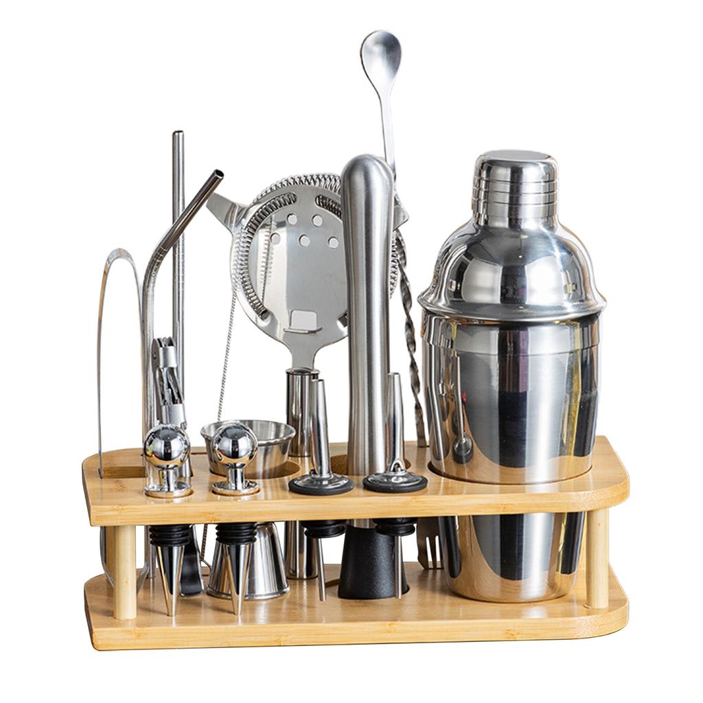 Stainless Steel Mixer Set Cocktail Shaker Pot Shaker Glass Mixer Kit