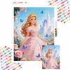Diamond Painting 5D DIY Full Circle Diamond Painting Kit Princess Butterflies Roses Castle Home Bedroom Wall Decor Crafts