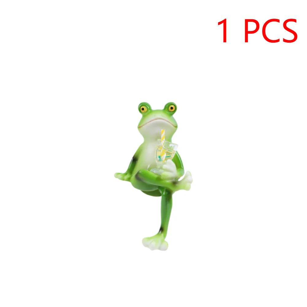 1/3 STÜCKE Lustige Trinkende Frosch Statue Harz Hängende Frosch Figur Pflanzgefäß Umarmung Mini Frosch Skulpturen für Blumentopf Rasenornament