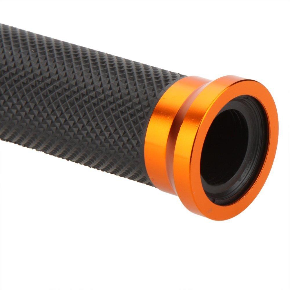 Karun Custom Aluminum Motorcycle Grip Bar End with Handle 22.2 Mm for Motorcycles (Deep Orange)