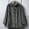 Womens Mid-Length Faux Fur Coat Hooded Thick Warm Winter Outerwear Plus Size Mink Jacket