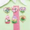 Heart & Flower Pendant Charms: Mixed 6 Colors Oil Drip Alloy for DIY Jewelry