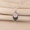 Rose Chalcedony Gemstone 925 Sterling Silver Handmade Designer Pendant 1.5" For Gift PP-70-18