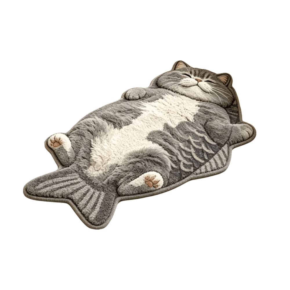 Anti-fouling Home Decor Carpet Easy To Clean Cartoon Cat Carpet Fish-Shaped Area Rug Bedrooms
