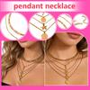Ladies' Geometric Circular Neck Chain Alloy Water Diamond Tassel Pendant Necklace