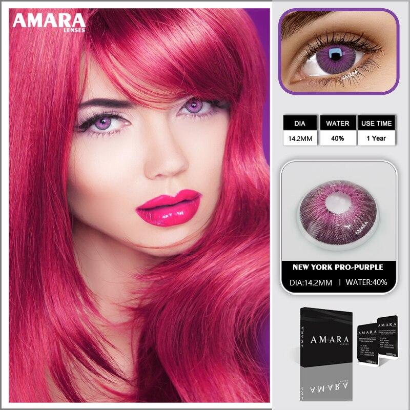 AMARA LENSES 1 Paar kosmetische Kontaktlinsen der New York PRO-Serie, farbige Linsen für Augenkontaktlinsen