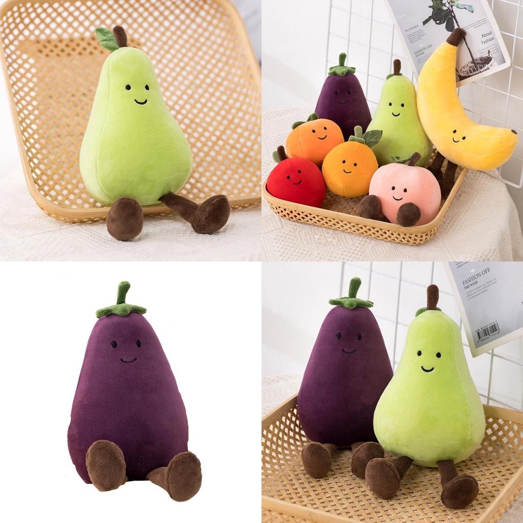 Adorable Fruit Party Plushies For Kids- Banana, Eggplant, Peach, And Pear Options!