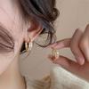 Korean Luxury Gold Color Sparkling Zircon Ear of Wheat Hoop Earrings for Women Wedding Party Daily Wear Exquisite Jewelry Gifts