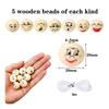 40 Pieces Wooden Beads with Faces Adorable Smiling Face for Crafters, Hobbyists, DIY