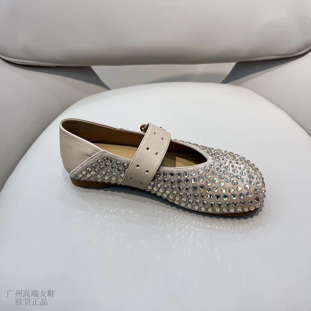 Fashion Women Flat Shoes Vulcanize Designer Loafers Diamond Rivet Mary Jane Shoes Woman Studded Crystal Women Flats Ballet Lolita Shoes