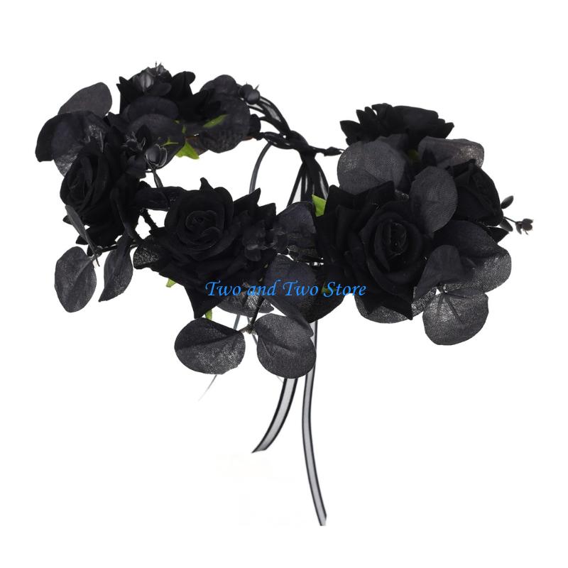 HX6F Flower Crowns Headband Butterfly Florals Headpiece Day Of the Deads Headpiece
