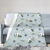 Panda Love Animal Fleece Throw Blankets Valentine's Day Blankets for Bed Office Super Soft Bedspread