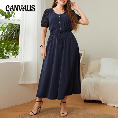 Καλοκαιρινό γυναικείο φόρεμα μεγάλου μεγέθους Φόρεμα μονόχρωμο Φαρδιά φορέματα