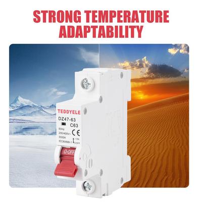 Leitungsschutzschalter, 1P, 10A-63A wählbar, AC 230V~400V, geeignet für Haushaltsverteilerkästen