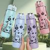 1PC Octopus Sea Creature Line Print 750ml Color Plastic Sports Water Bottle Leakproof Flip Straw Lid Suitable for Sports Office Home Use