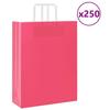 VidaXL Paper Bags 250 Pcs with Handles Pink 32x12x42 Cm, Paper Bag, Paper Gift Bag, Paper Gift Bag, Bag 4101900