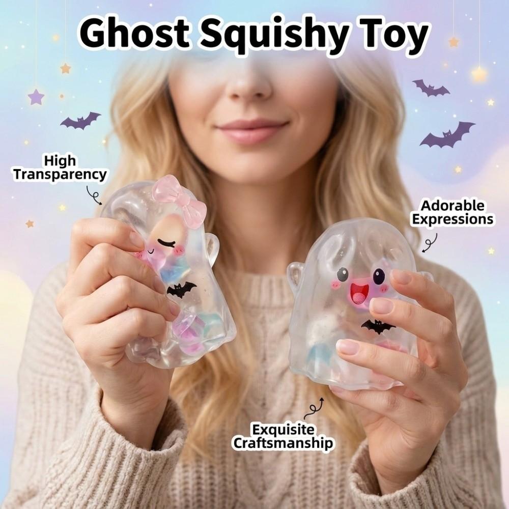 2PCS/SET TPR Ghost Squeeze Toy Cartoon Ghost Fidget Toy Slow Rebound Fidget Toy Desktop Decor