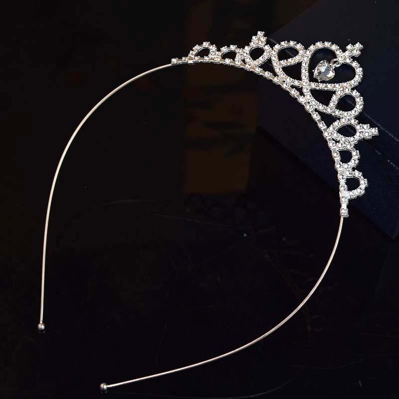 Children's Crystal Headband Cross Headpiece  Princess Crown  Crown Headpiece  Korean Version Exquisite Little Girl Headband
