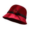 Hat Female Autumn and Winter Old Man Basin Hat Elegant Fashion Top Hat Mother Flower Hairball Retro Bucket Hat