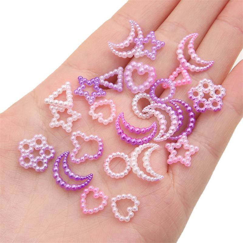 

190 шт./пакет АБС-пластик жемчужные бусины с градиентом цвета случайных разных форм для изготовления ювелирных изделий своими руками, аксессуары фиолетовый