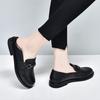 Flat Bottom Women's Spring New Round Head Two Wear Single Shoes First Layer Cowhide Low Heel Small Leather Shoes