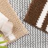 Cationic Chenille Striped Non-Slip Water-Absorbent Doormat for Bathroom and Bedroom Rug.
