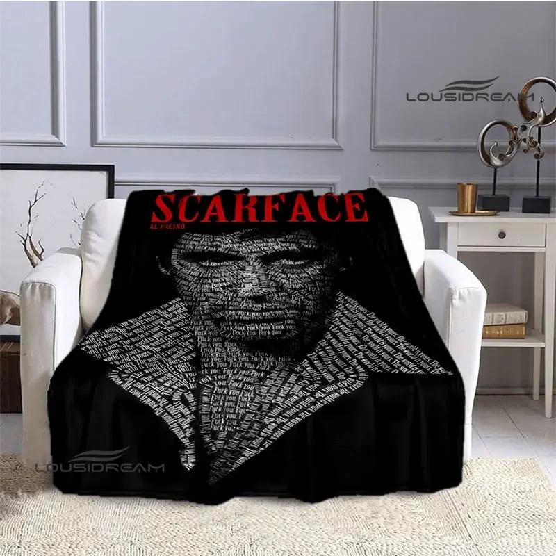 Classic Movie Scarface Blanket Flange Warm Blanket Soft and Comfortable Blanket Home Travel Blanket Bed Linings Birthday Gift