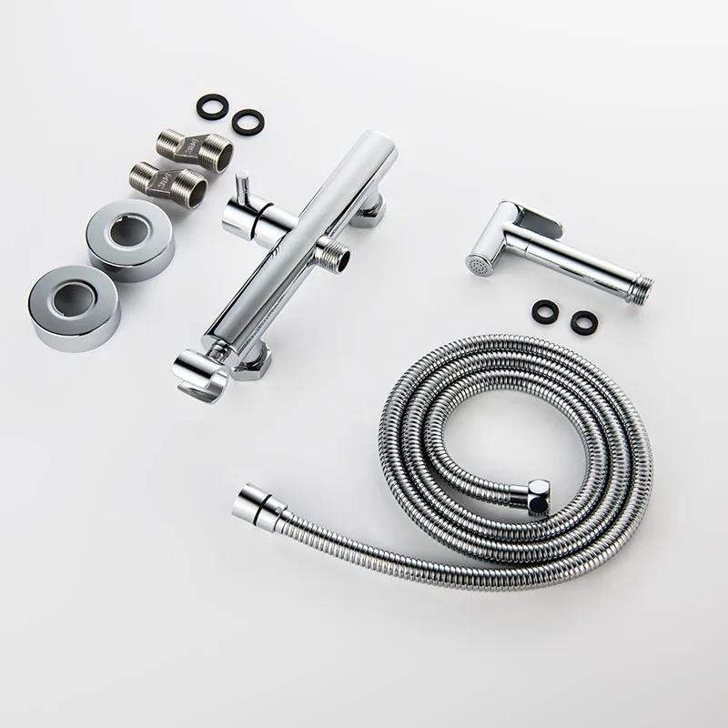 Toilet Bidets Sprayer Bathroom Accessories Cold And Hot Water Mixer Bidet Faucet Wall Mounted Rose Gold/Grey