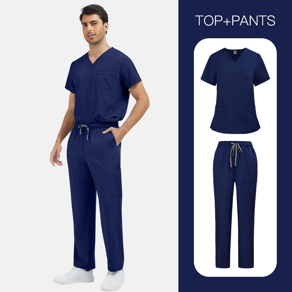 Unisex Plus Size Nurse and Salon Uniform Set - Various Colors Available