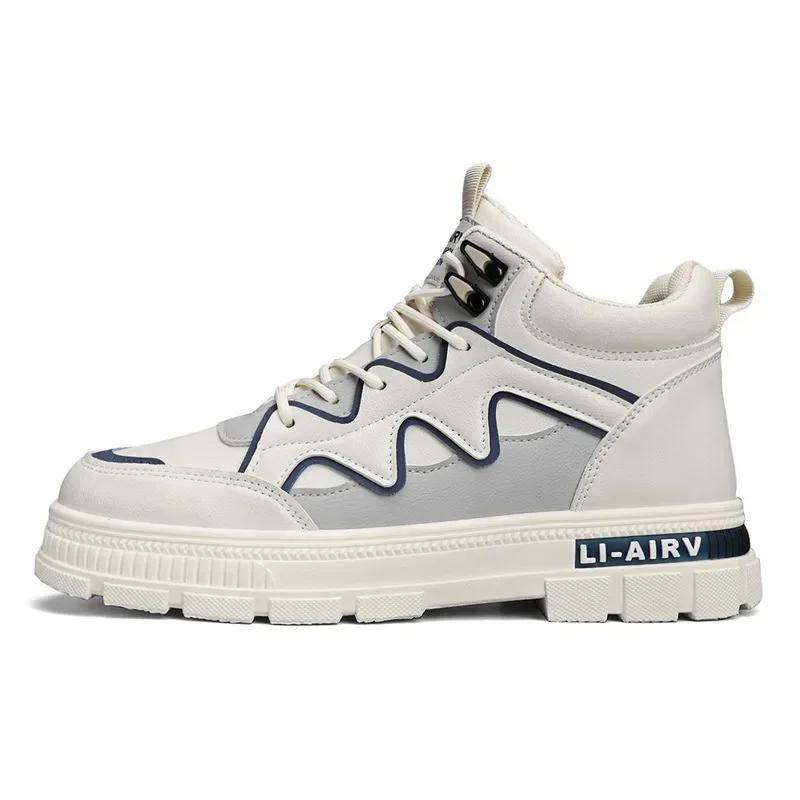 Pánské tenisky 2025 Módní kotníkové boty pro muže Ploché ležérní boty Zimní teplé tenisky Luxusní voděodolné Pánské krátké boty