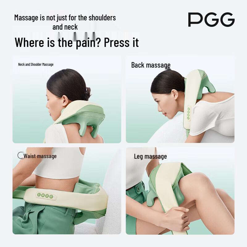 PGG Smart Neck and Shoulder Massager Shawl with Heat CN Plug (adapter Included)