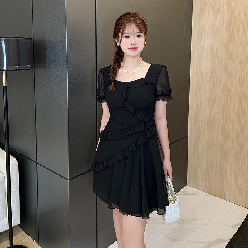 

New Spring French Loose Fit Plus Size Casual Dress for Women L for 105-120 lbs