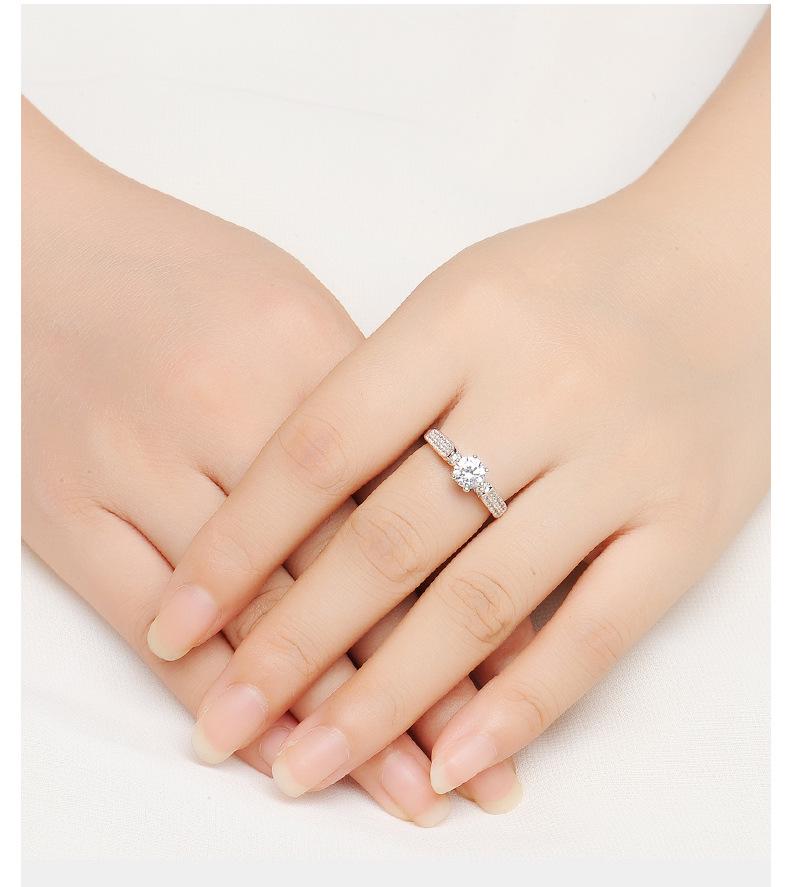 S925 Sterling Silver Romantic Simulated Diamond Open Band Ring for Women - Elegant Gift for Girlfriend.