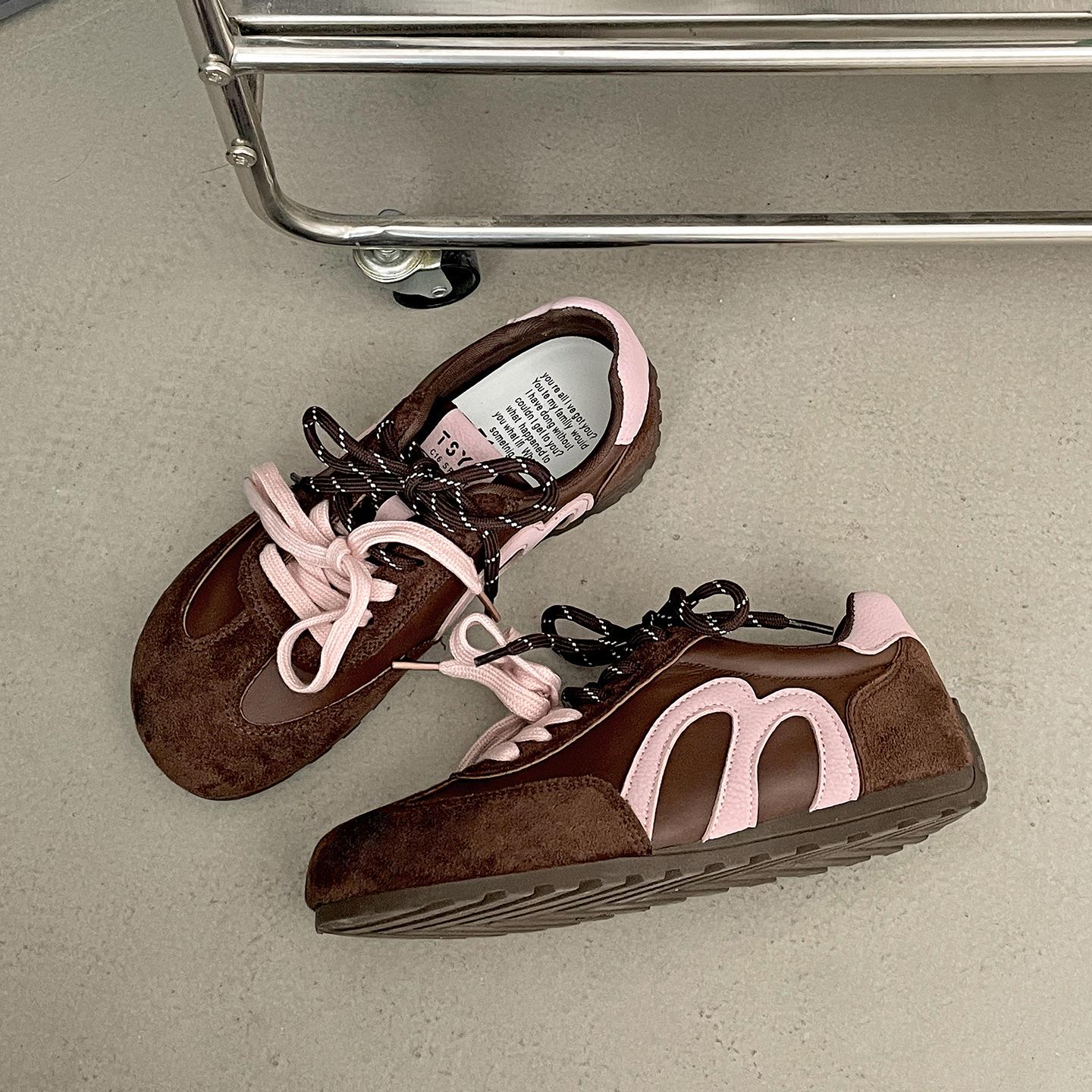 

Korean version brown retro platform inner height-increasing German training shoes women s 2025 new autumn fashion Forrest Gump sports shoes 40