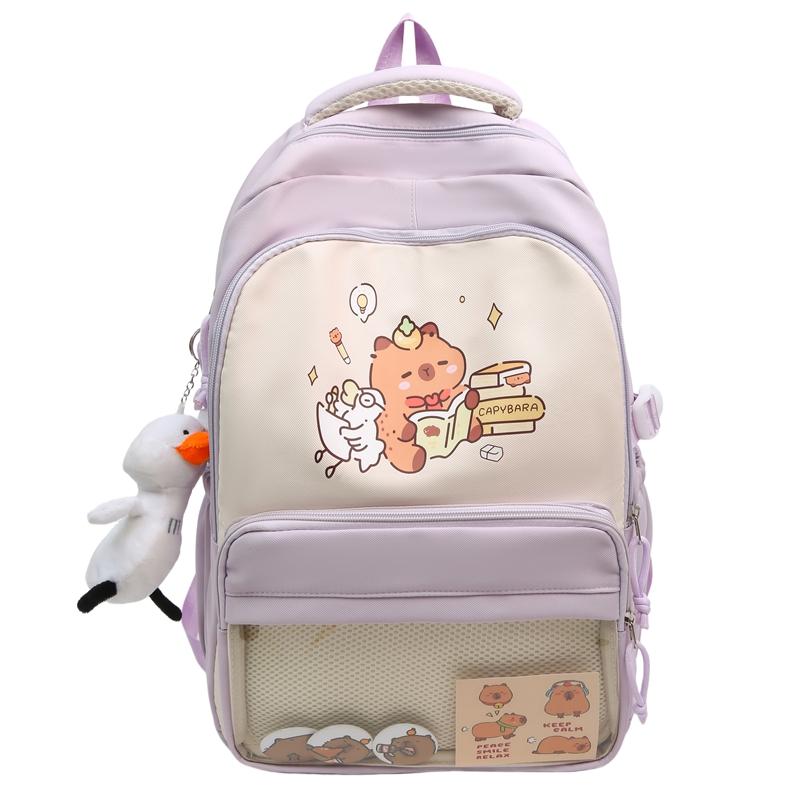 

Школьный рюкзак для учеников третьего-шестого класса, женский рюкзак с рисунком фиолетовый