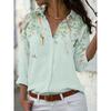 Women's Shirts Ombre Floral Graphic Stylish Casual Long Sleeved Shirts Collar Regular Tops Daily Buttons Women's Clothing