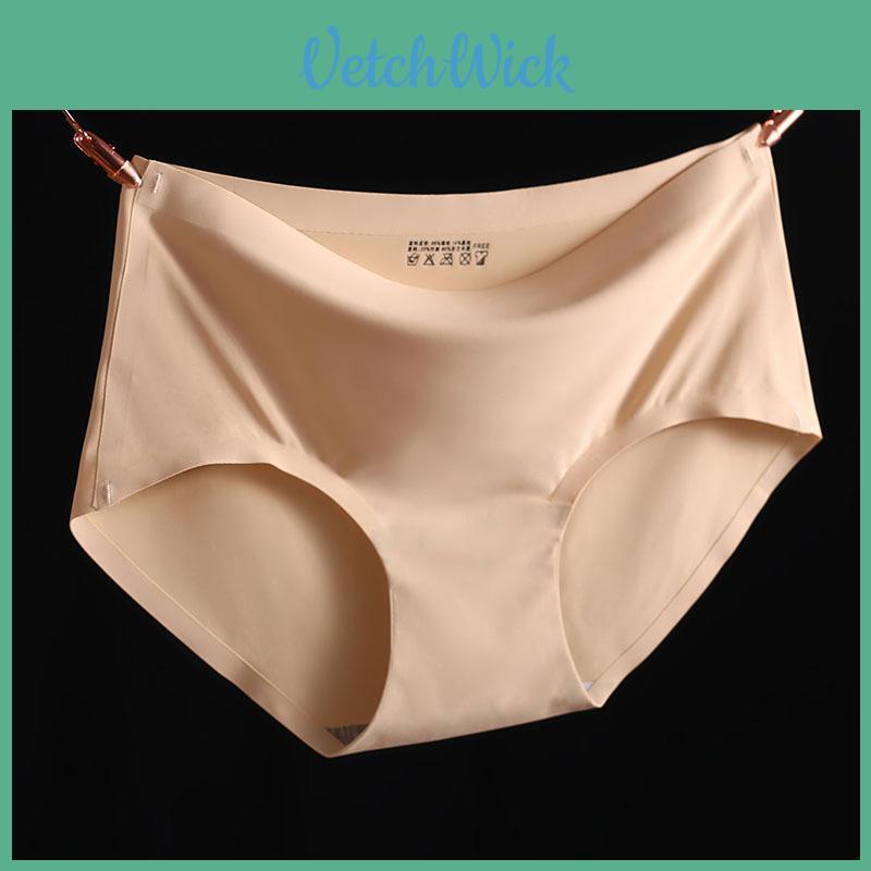 Luxurious Women Seamless Panties Ice Silk Mid Waist Briefs With Timeless Style