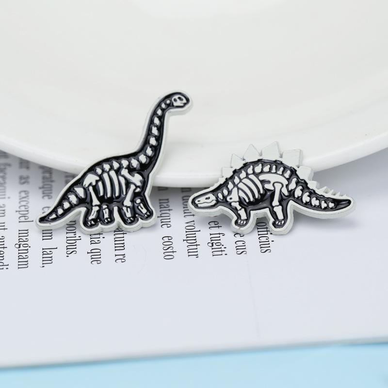 Anime Dinosaur Lapel Pin: Japanese & Korean Style Enamel Brooch for Men's Fashion