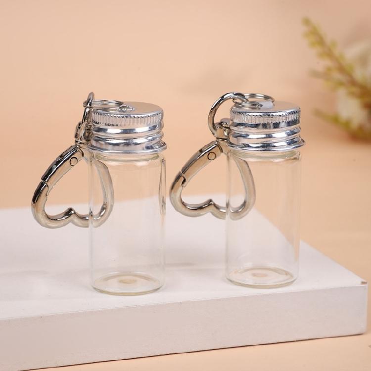 5 Pièces Porte-clés Bouteille en Verre Miniature Artistique Décoration Suspendue pour Sac à Dos Porte-clés Pour Cacher des Notes Secrètes et des Décorations