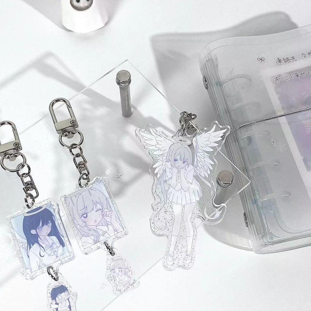 Ghost Girl Angel Phone Keychain Cute White Kawaii Charms Pendant For iPhone 15Promax Airpods Earphone Books Ins Korea New