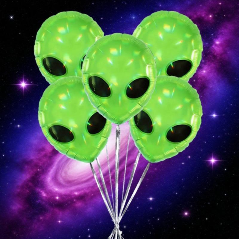 

Five alien head aluminum film balloons are very suitable for Halloween festival parties, theme party decoration balloons, and birthday party