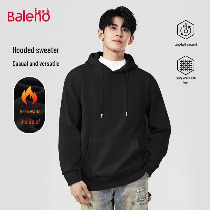 Baleno Men's Plush Lined Hooded Sweatshirt