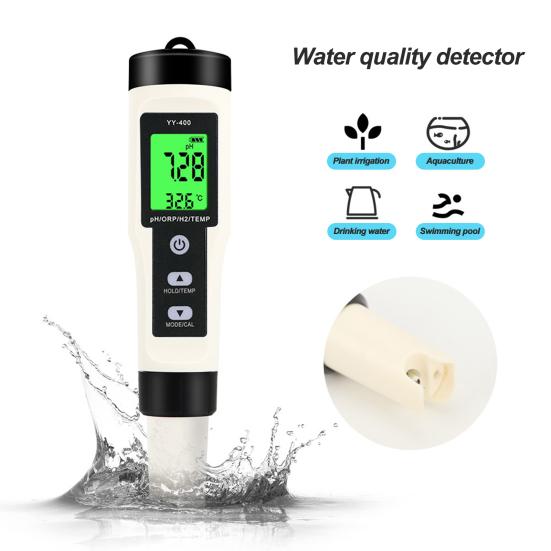 PH Meter Digital Water Quality Tester High Accuracy Waterproof Battery Powered Portable