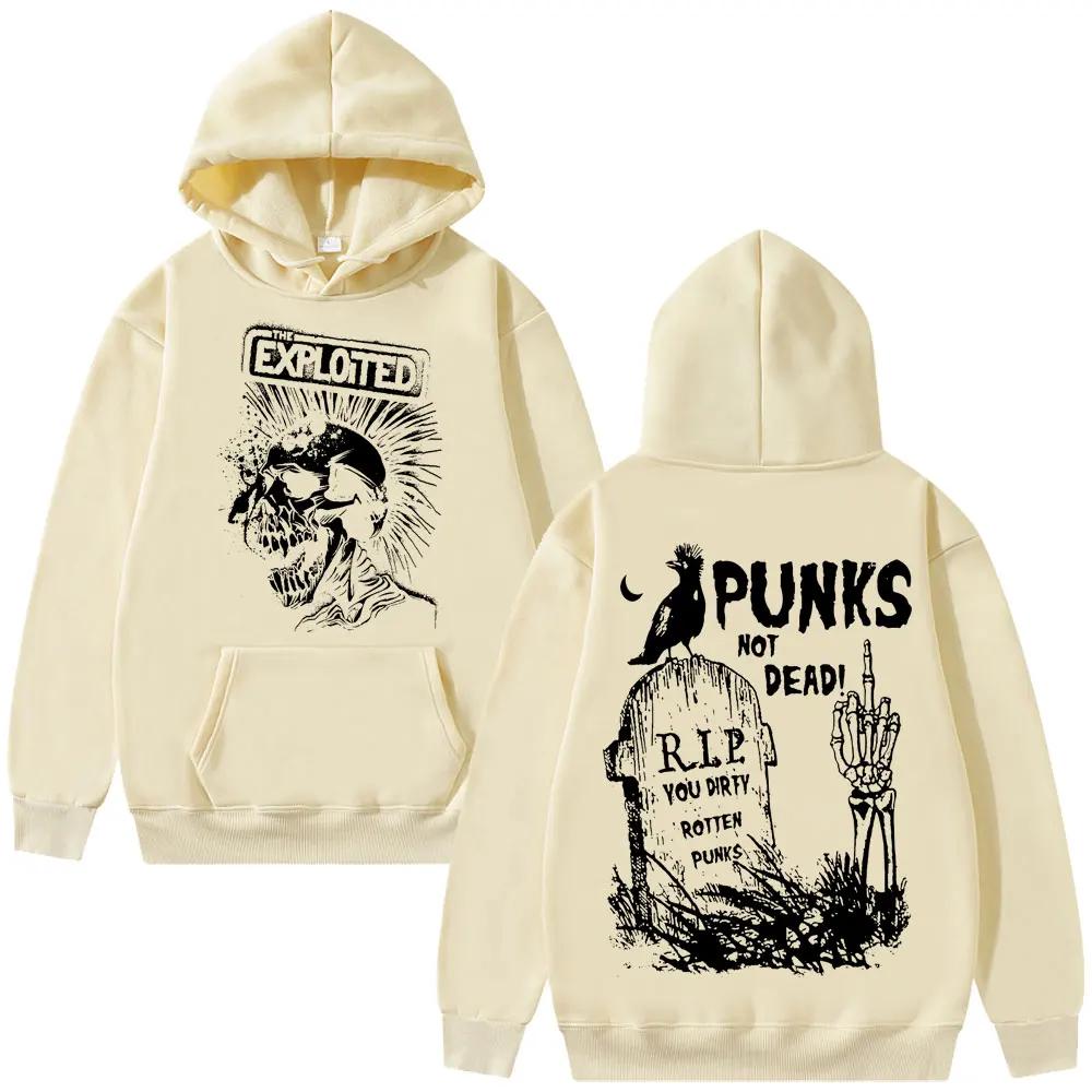 Rock Band The Exploited Graphic Hoodie Punks Not Dead Hoodies Autumn Winter Men Women Hip Hop Gothic Punk Oversized Sweatshirt