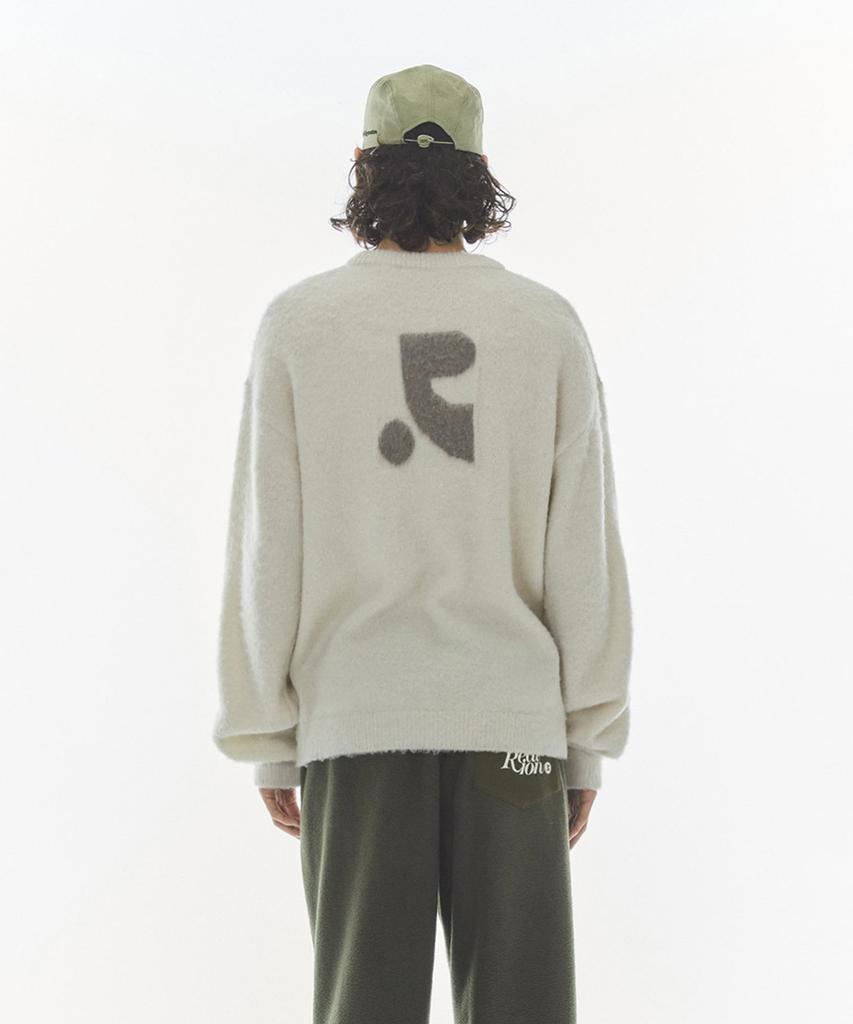 REST&RECREATION Hairy Jacquard Knit Top - Gray
